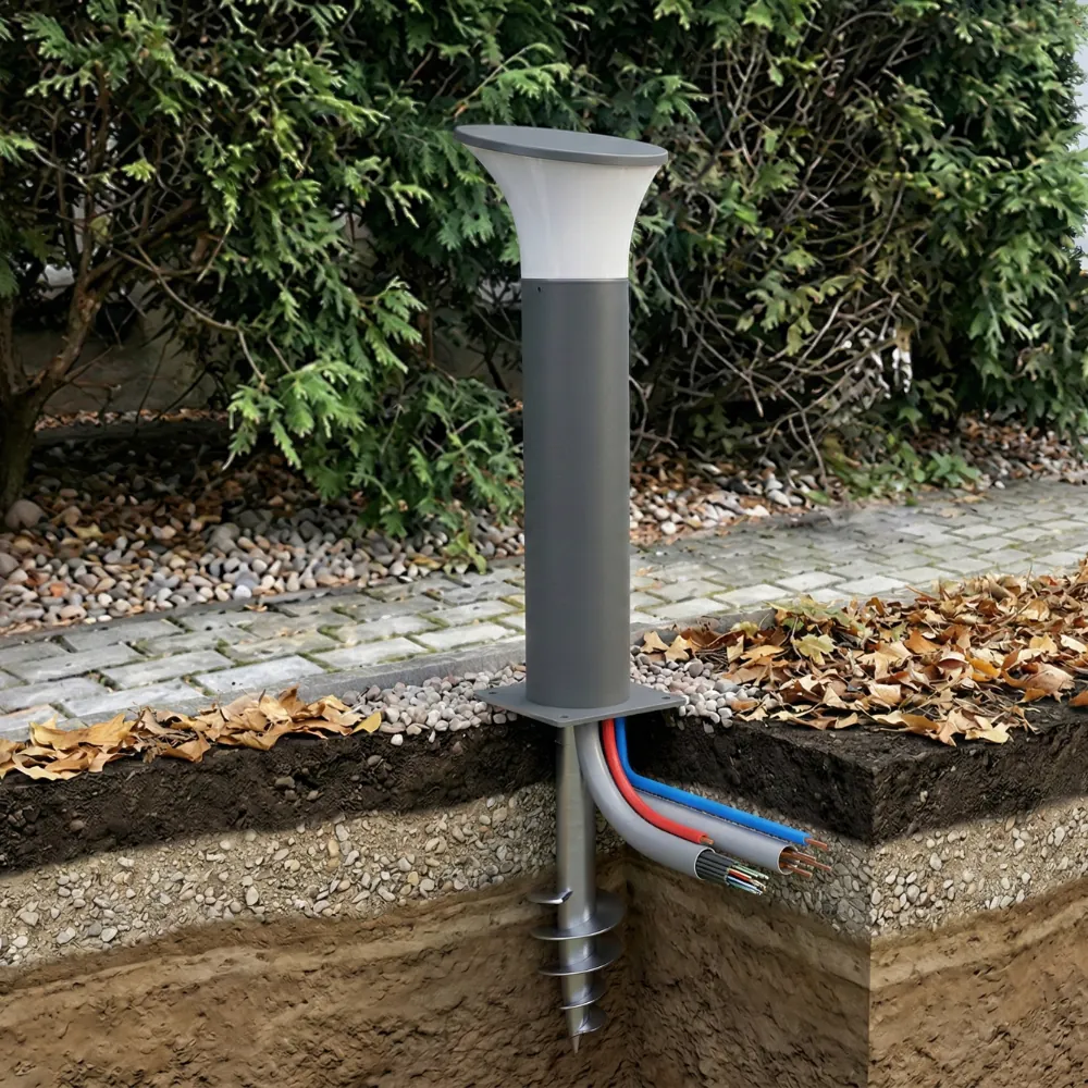 Lighting, fencing and signage on ground screws