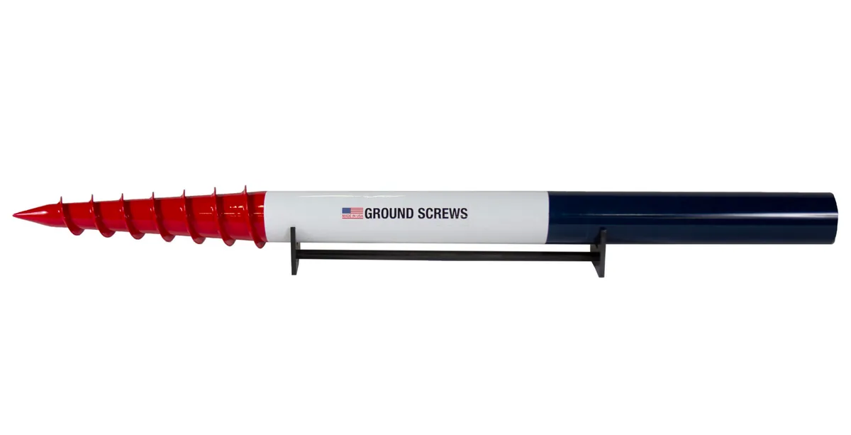Ground screw painted in USA flag colors - 100% American made